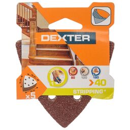 Papier ścierny DELTA 6 OTW P40 93 x 93 mm 5 szt. DEXTER
