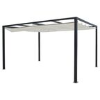 Pawilon ogrodowy 300 x 400 cm PERGOLA beżowy ze składanym zadaszeniem
