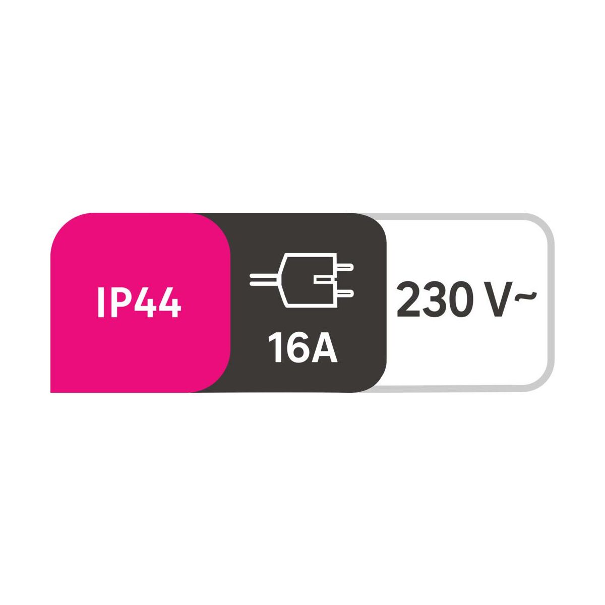 Wtyczka męska EF 2P+Z 16A IP44 Czarna LEXMAN