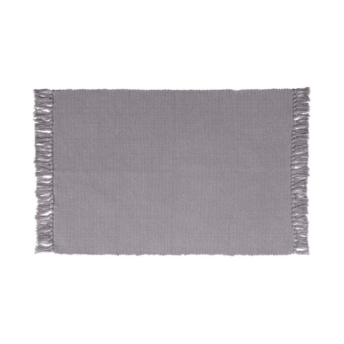 Dywan z frędzlami bawełniany Basic siwy 50 x 80 cm Inspire