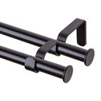 Karnisz OSLO 200 cm podwójny czarny mat 19 mm metalowy