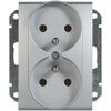 Gniazdo podwójne SEDNA aluminium SCHNEIDER