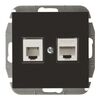 Gniazdo telefoniczno - komputerowe RJ11/RJ45 SENTIA Czarny ELEKTRO-PLAST
