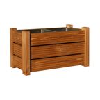 Donica ogrodowa 59 x 34 x 33 cm SUNRISE drewniana brązowa WERTH-HOLZ
