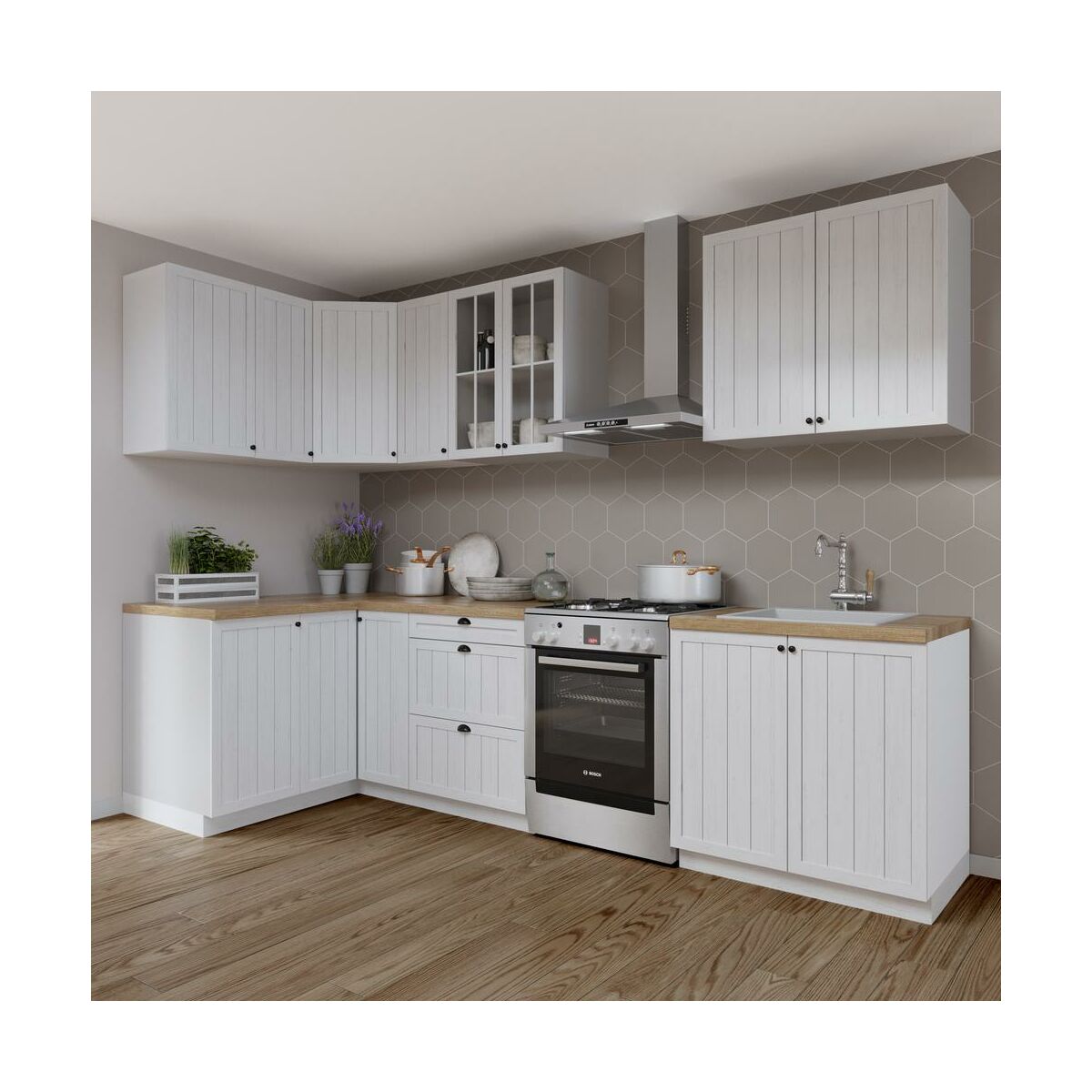 Szafka kuchenna stojąca Prowansja 90 cm kolor biały