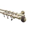 Karnisz KIRA 160 cm podwójny szampański złoty 19 mm metalowy