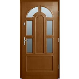 Drzwi zewnętrzne drewniane wejściowe Justyna VI afromozja 90 prawe Lupol