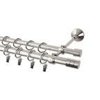 Karnisz FORIO 160 cm podwójny nikiel 19/16 mm metalowy INSPIRE