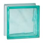 Pustak szklany 1919/8 TURQUOISE WAVE wys.19 cm x szer. 19 cm x gł. 8 cm SEVES BASIC