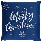 Poduszka świąteczna MERRY CHRISTMAS niebieska 45 x 45 cm INSPIRE