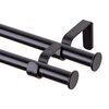 Karnisz OSLO 160 cm podwójny czarny mat 19 mm metalowy