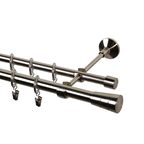 Karnisz SYCYLIA 160 cm podwójny nikiel 20/16 mm metalowy