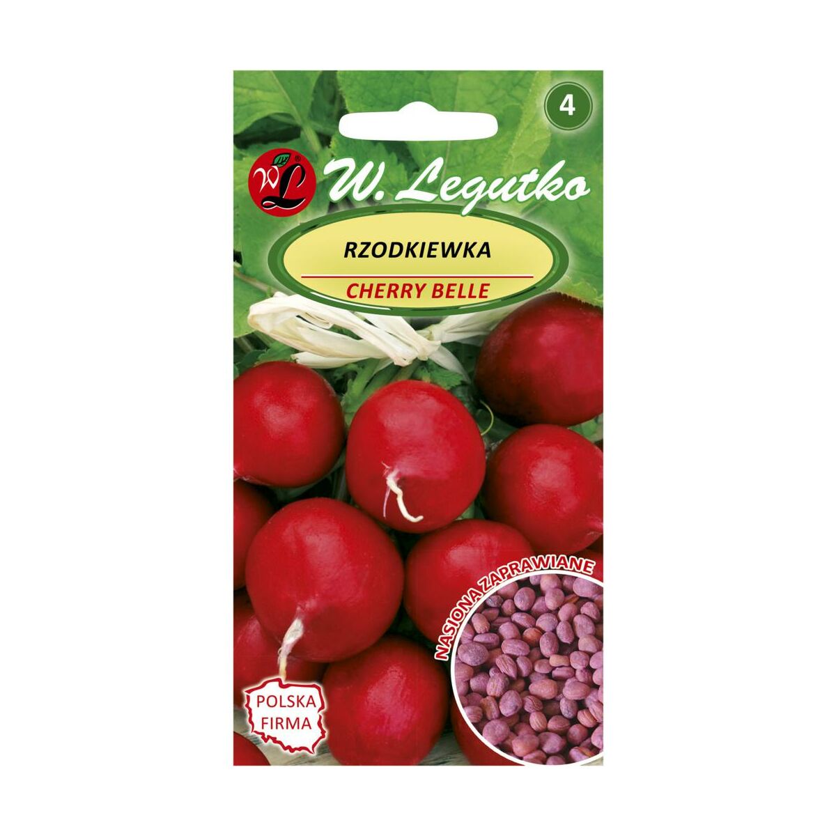 Rzodkiewka Cherry Belle nasiona zaprawiane 10g W. Legutko