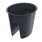 Donica balkonowa 29.8 x 24.2 cm na balustradę antracytowa RATOLLA OVAL PROSPERPLAST