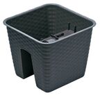 Doniczka balkonowa na balustradę 27.2 x 27.2 cm antracytowa RAIL PROSPERPLAST