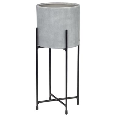 Osłonka doniczki ceramiczna ze stojakiem 16.5 cm efekt betonu Eko-ceramika