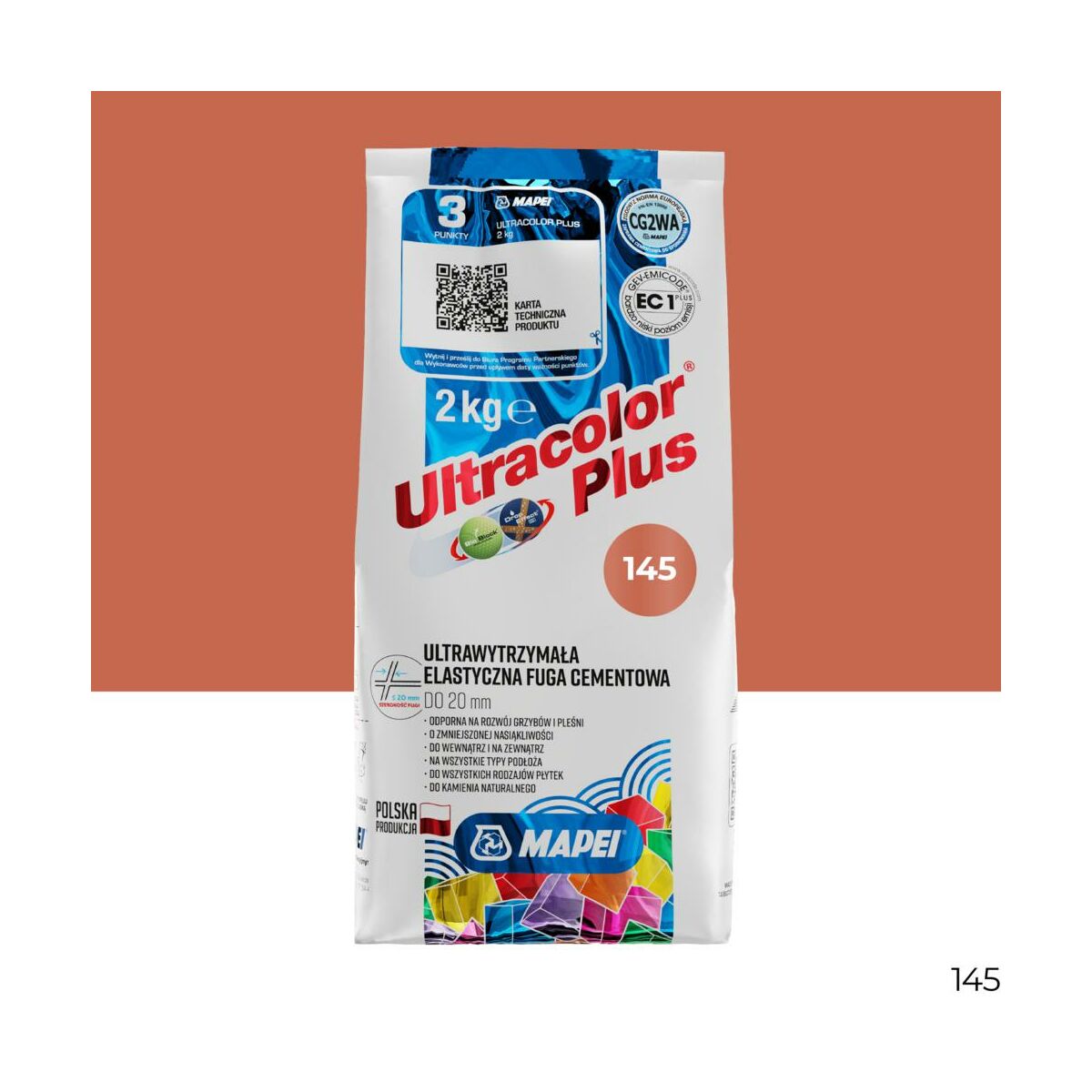 Fuga cementowa Ultracolor 145 ceglasty 2 kg Mapei