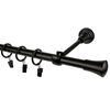 Karnisz pojedynczy TULUZA czarny 200 cm 16 mm metalowy