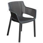 Krzesło ogrodowe Elisa 57.7 x 79 cm plastikowe antracytowe Allibert