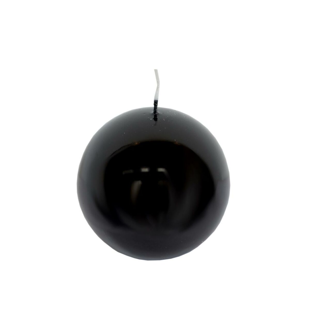 Świeca kula czarna połysk wys. 10 cm