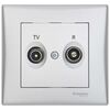 Gniazdo RTV przelotowe SEDNA aluminium SCHNEIDER ELECTRIC