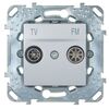 Gniazdo RTV przelotowe UNICA aluminium SCHNEIDER ELECTRIC