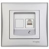 Gniazdo telefoniczne pojedyncze SEDNA aluminium SCHNEIDER ELECTRIC