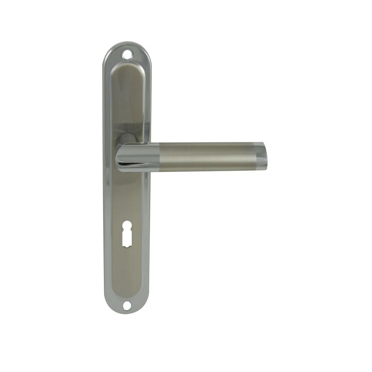 Klamka drzwiowa z długim szyldem pod klucz Jaro Eco 72 Chrom/Nikiel Domino