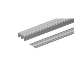 Zestaw prowadnic do drzwi przesuwnych srebrne 383.5 cm Spaceo