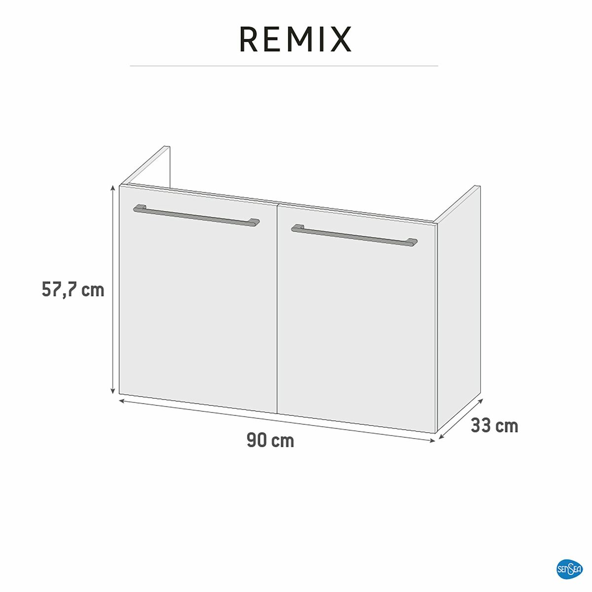 Szafka pod umywalkę Remix 90 x 35 Sensea