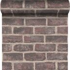 Tapeta DARK BRICK 3D bordowa imitacja cegły winylowa na flizelinie INSPIRE