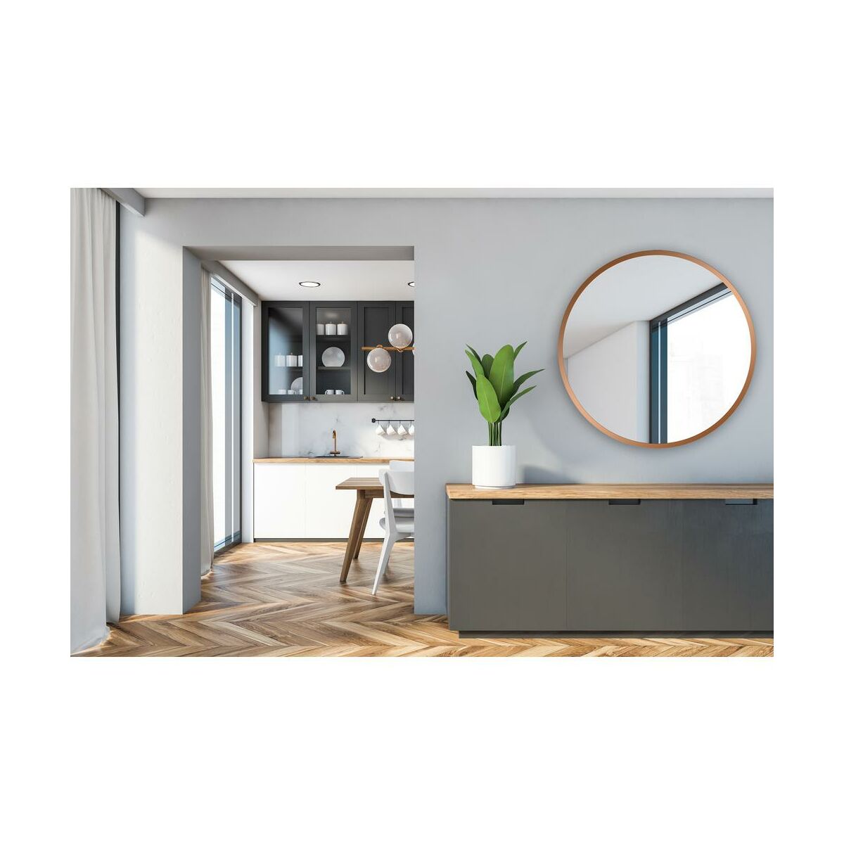 Lustro łazienkowe bez oświetlenia RUND REDGOLD 80 x 80 VENTI
