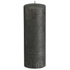 Świeca pieńkowa Rustic Metallic antracyt wys. 19 cm Bolsius