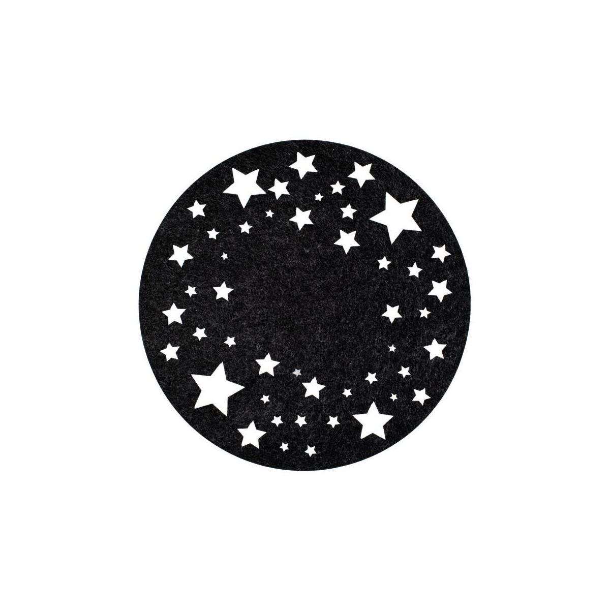 Podkładka świąteczna gwiazdki okrągła śr. 35 cm czarna