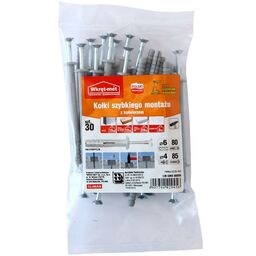Kołek szybkiego montażu z kołnierzem 6 x 80 mm 30 szt. Wkręt-met