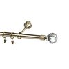Karnisz Prado Crystal 160 cm pojedynczy mosiądz 19 mm