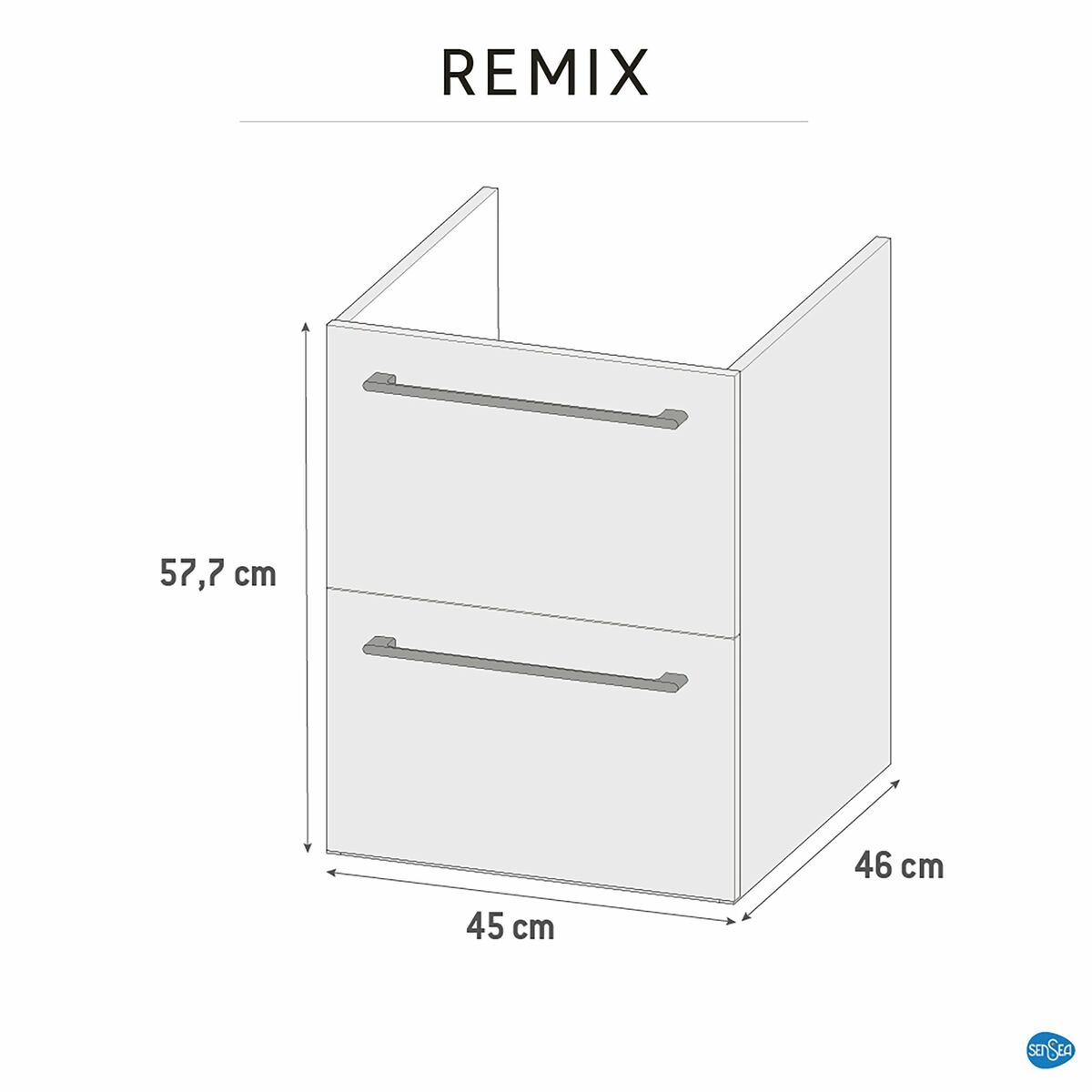Szafka pod umywalkę Remix Biała 45 Sensea