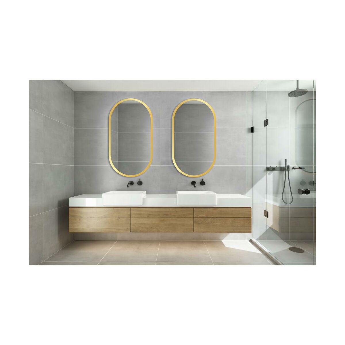 Lustro łazienkowe bez oświetlenia Oslo Gold 50 x 90 Venti