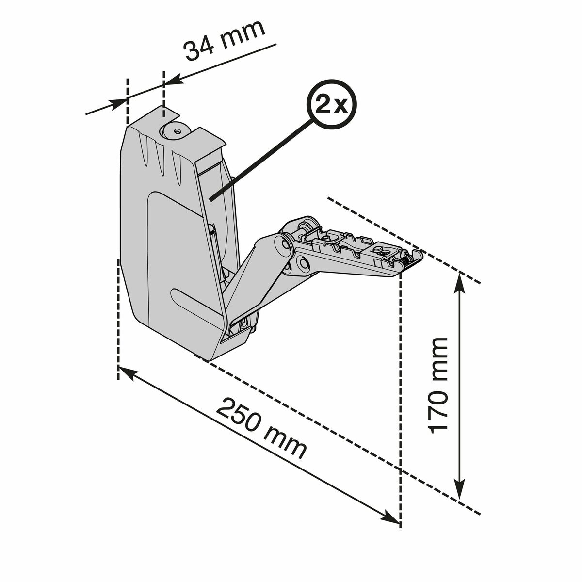 Podnośnik drzwiczek Free Flap mini A set Delinia ID