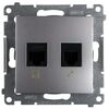Gniazdo telefoniczno - komputerowe RJ12/ RJ45 SIMON54 srebrny KONTAKT SIMON