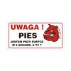 Znak informacyjny UWAGA PIES