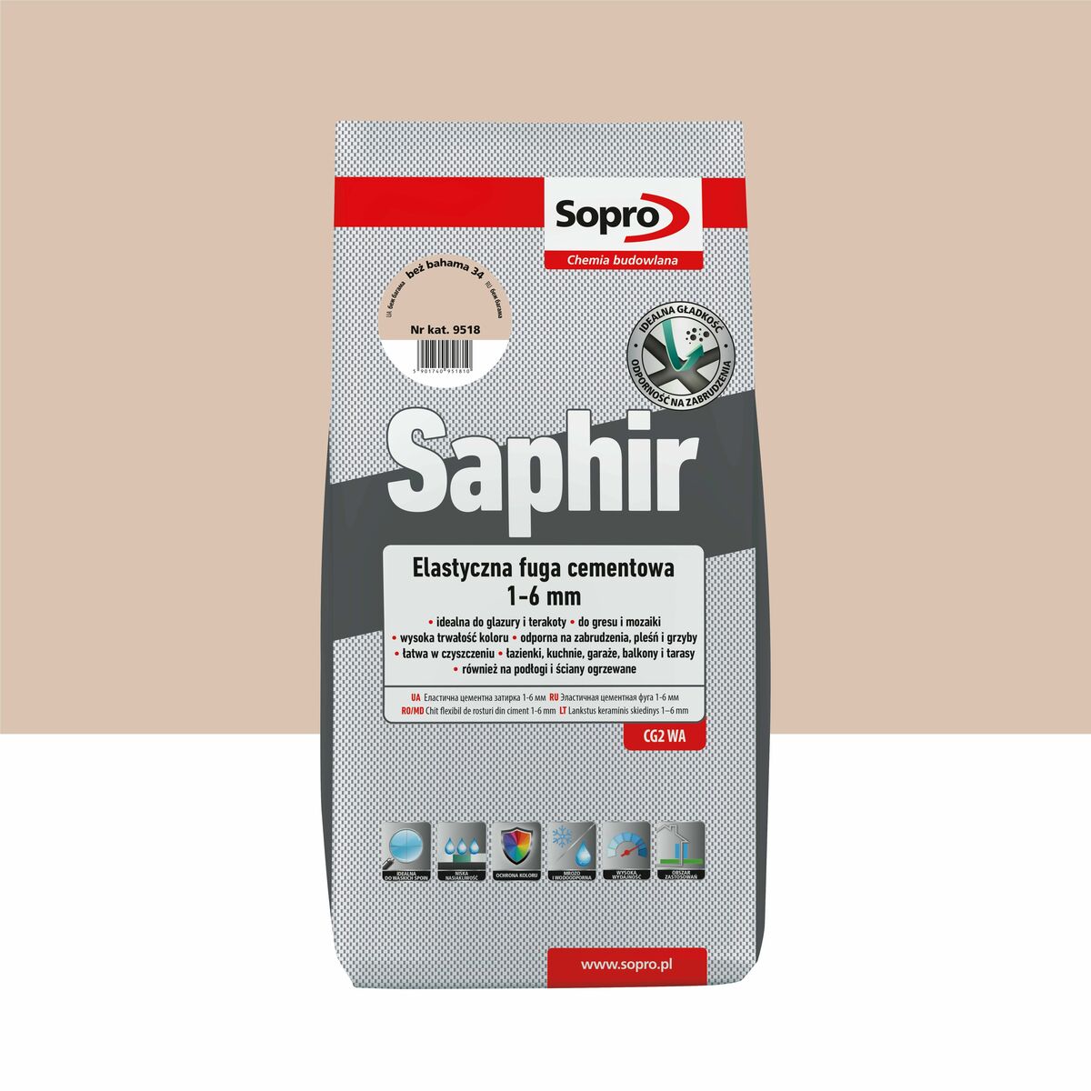 Fuga elastyczna Saphir Beż Bahama 34 3 kg Sopro
