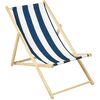 Leżak plażowy drewniany biało-niebieski