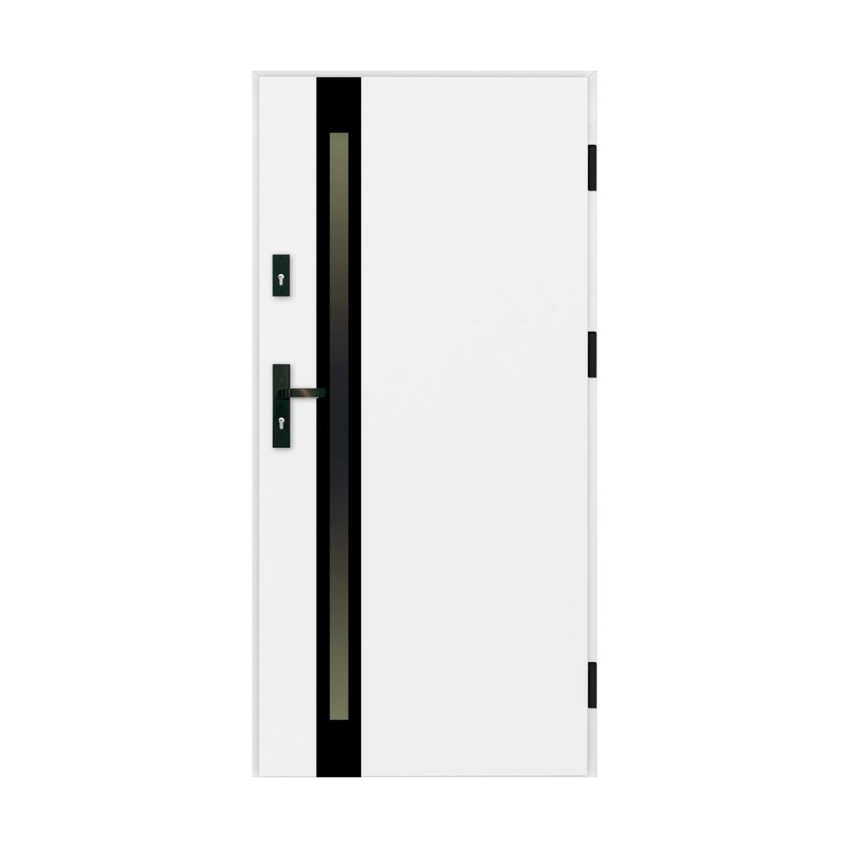 Drzwi zewnętrzne stalowe wejściowe pasywne Umbria 2 białe 90 prawe Splendoor