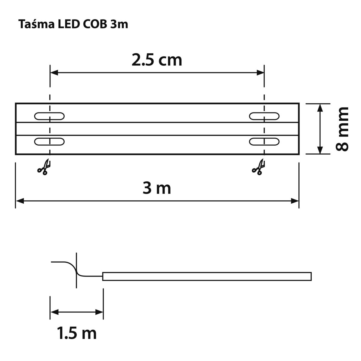 Taśma LED zestaw zimna biel IP20 3 m Activejet