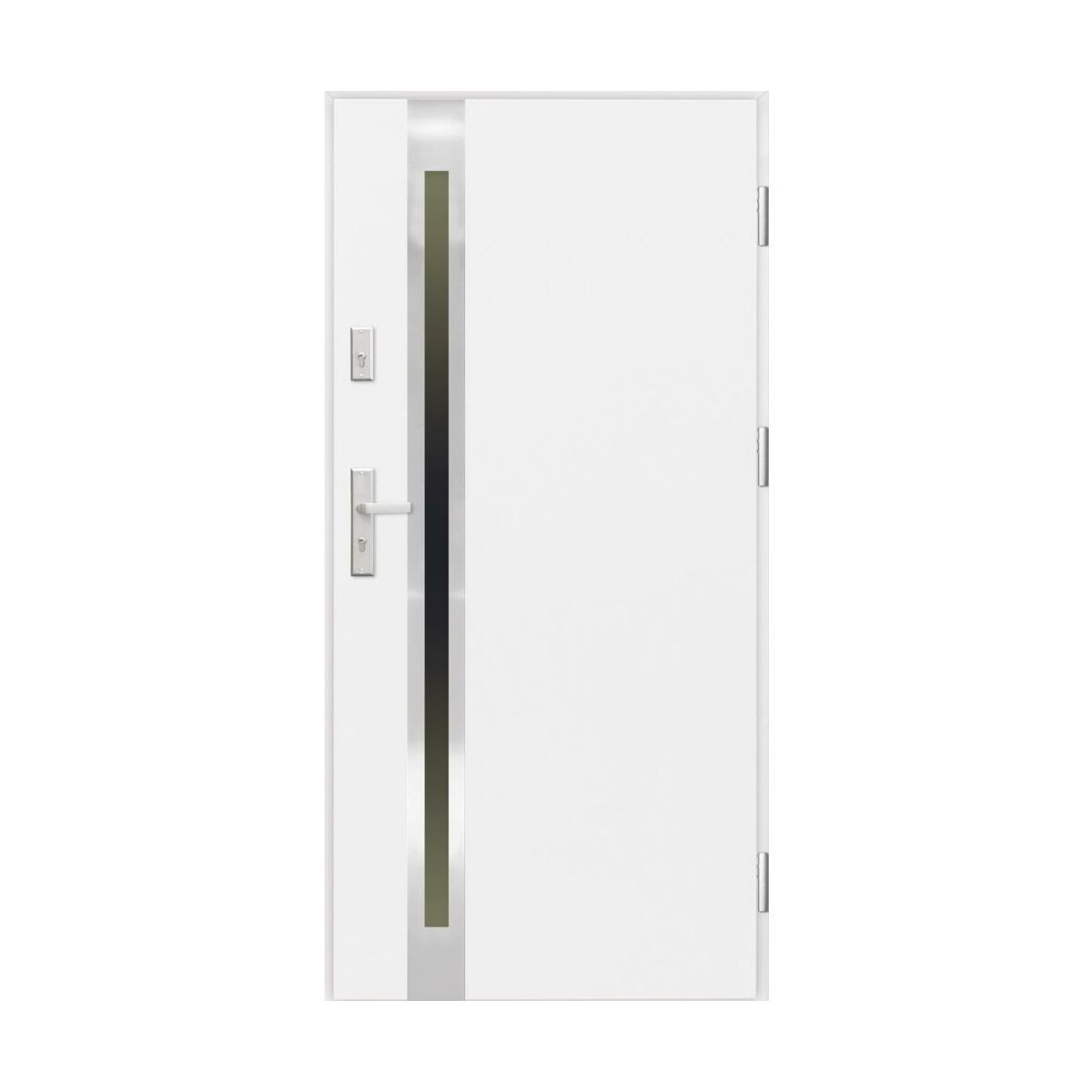 Drzwi zewnętrzne stalowe wejściowe pasywne Auria 2 białe 90 prawe Splendoor