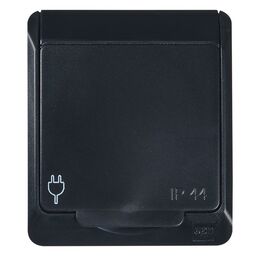 Gniazdo pojedyncze Hermes IP44 czarny ELEKTRO-PLAST