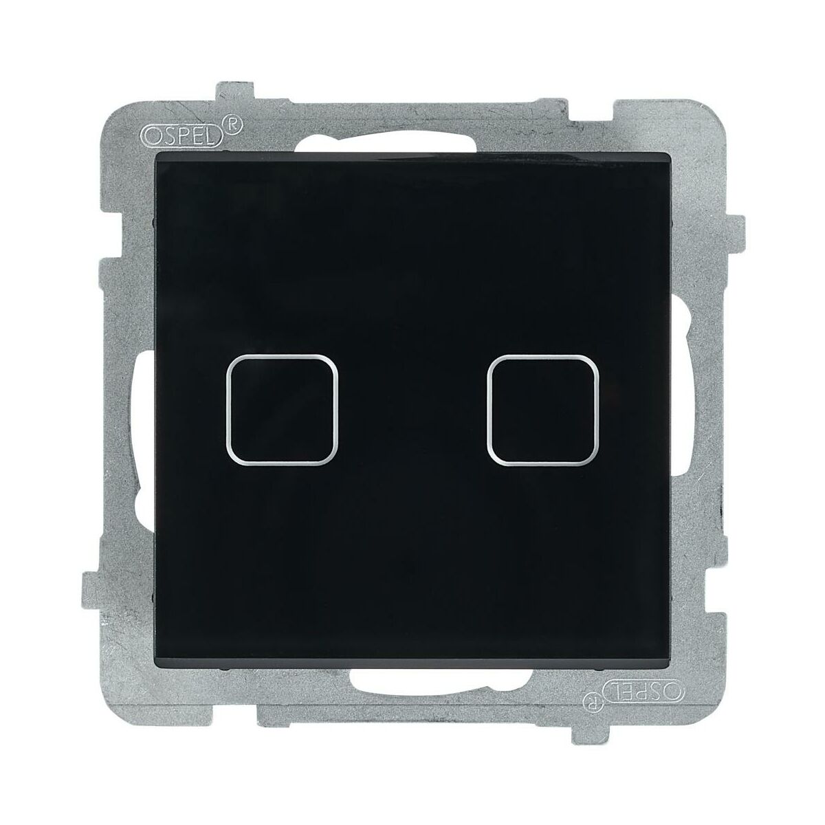 Włącznik dotykowy podwójny Sonata Touch z podświetleniem czarny OSPEL