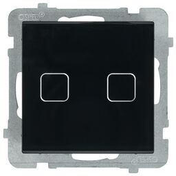 Włącznik dotykowy podwójny Sonata Touch z podświetleniem czarny OSPEL