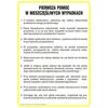 Znak informacyjny INSTRUKCJA POMOCY W RAZIE NIESZCZĘŚLIWEGO WYPADKU wys. 0.2 cm